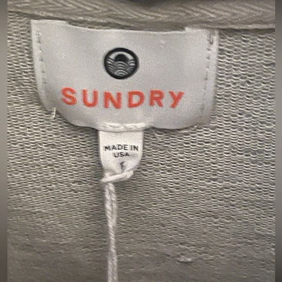 Sundry Diagonal Stripe Hoodie- Heather Grey Size Large - Picture 8 of 10